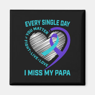 Aquamarine Lila Band Sie Problem Papa Suicide Awar Magnet