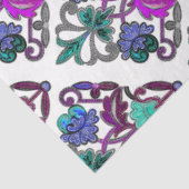 AQUAMARINE LILA BLAU GRÜNE BLUME SEIDENPAPIER (Ausschnitt)