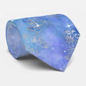 Aquamarine Lila Blaue Nacht Himmel Krawatte (Gerollt)