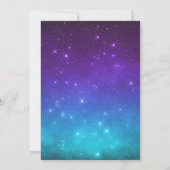 Aquamarine Lila Federmaske Masquerade Einladung (Rückseite)