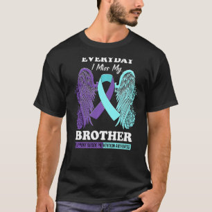 Aquamarine Lila Frau Miss Brother Suizidprävention T-Shirt