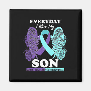 Aquamarine Lila Frau Miss Liebe Son Suizidpräventi Magnet