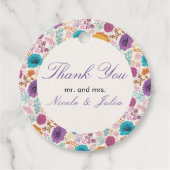 Aquamarine Lila Frühjahrsblüte Geschenkanhänger (Vorderseite)