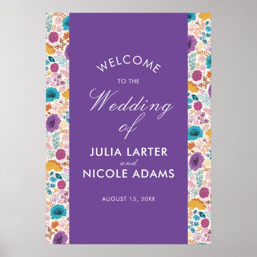 Aquamarine Lila Frühjahrsblüte Poster (Vorne)