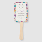 Aquamarine Lila Gelbfrühlingssonne Blume Hochzeit Fächer (Vorderseite)