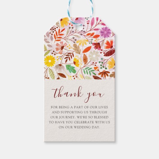 Aquamarine Lila Gelbfrühlingssonne Blume Hochzeit Geschenkanhänger (Vorderseite)