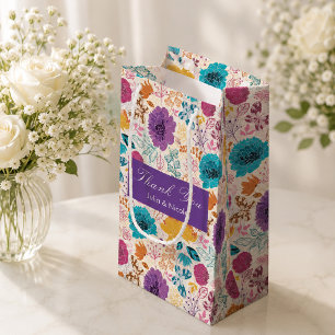 Aquamarine Lila Gelbfrühlingssonne Blume Hochzeit Kleine Geschenktüte