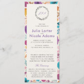 Aquamarine Lila Gelbfrühlingssonne Blume Hochzeit Programm (Vorderseite)