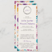 Aquamarine Lila Gelbfrühlingssonne Blume Hochzeit Programm (Vorne/Hinten)