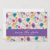 Aquamarine Lila Gelbfrühlingswiese-Blume Save The Date (Rückseite)