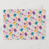 Aquamarine Lila Gelbfrühlingswiese Menükarte (Rückseite)