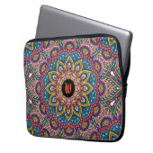 Aquamarine lila Magenta des Mandala-Monogramms Laptopschutzhülle (Vorderseite Links)