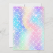 Aquamarine Lila Meerjungfrau Schwänze Geburtstagse Einladung (Rückseite)