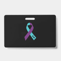 Aquamarine Lila Ribbon Semicolon Suizidprävention