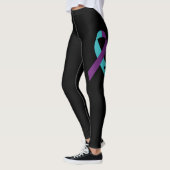 Aquamarine Lila Ribbon Semicolon Suizidprävention Leggings (Links)