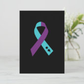 Aquamarine Lila Ribbon Semicolon Suizidprävention Save The Date (Stehend Vorderseite)