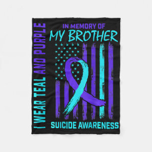 Aquamarine Lila Ribbon Suicide Aufklärung Fahne I  Fleecedecke