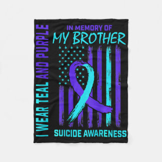 Aquamarine Lila Ribbon Suicide Aufklärung Fahne I  Fleecedecke