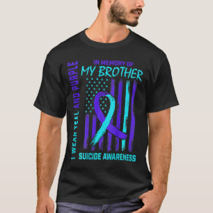 Aquamarine Lila Ribbon Suicide Aufklärung Fahne I T-Shirt