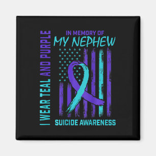 Aquamarine Lila Ribbon Suicide Awareness Flag Neph Magnet