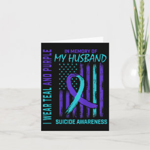 Aquamarine Lila Ribbon Suizidgedanken Flag H Karte