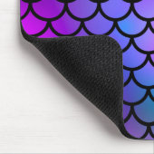 Aquamarine Lila rosa blaue Meerjungfrau Scales Fan Mousepad (Ecke)