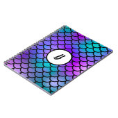 Aquamarine Lila rosa blaue Meerjungfrau Scales Fan Notizblock (Linke Seite)