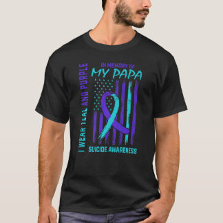 Aquamarine Lila Schleife im Gedächtnis von Papa Su T-Shirt