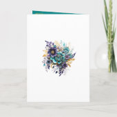 Aquamarine, Lila und goldene Blumenhochzeit Programm (Rückseite)