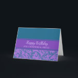 Aquamarine Lila Wirbel Friend Birthday Card Karte<br><div class="desc">Hübsche und nachdenkliche Begrüßungskarte zum Geburtstag eines Freundes mit aquamarinen und lila Wirbel und handgeschriebenem Stiltext.</div>