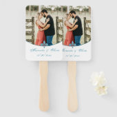 Aquamarine Lilie Foto Hand Fan Fächer (Vorne und Hinten)