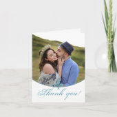 Aquamarine Lilie Foto Hochzeit Dankeschön Karten (Vorderseite)