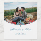 Aquamarine Lilie Foto Hochzeitwein Weinetikett (Einzelnes Label)