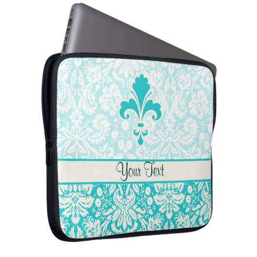 Aquamarine Lilie Laptopschutzhülle (Vorne Rechts)