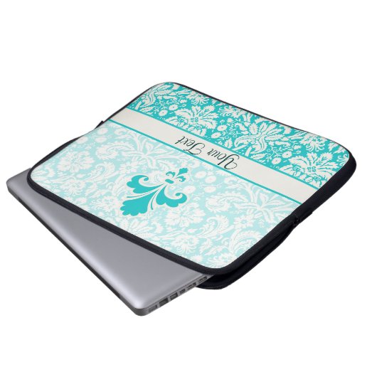 Aquamarine Lilie Laptopschutzhülle (Vorne Knopf)