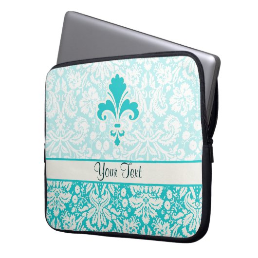 Aquamarine Lilie Laptopschutzhülle (Vorderseite Links)