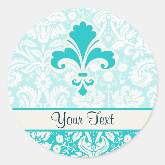 Aquamarine Lilie Runder Aufkleber (Vorderseite)