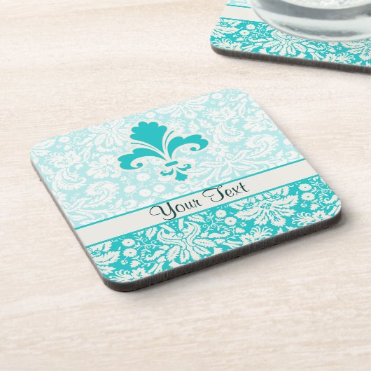 Aquamarine Lilie Untersetzer (Linke Seite)