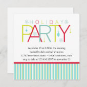 Aquamarine Limone Dunkelrosa FeierEinladung Einladung (Vorne/Hinten)