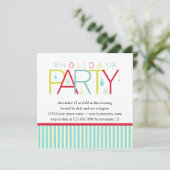 Aquamarine Limone Dunkelrosa FeierEinladung Einladung (Stehend Vorderseite)