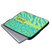 Aquamarine, Limone Greem Zebra & Cheetah Personali Laptopschutzhülle (Vorne Knopf)