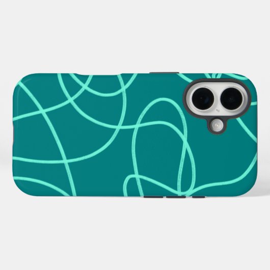 Aquamarine Linie Case-Mate iPhone Hülle (Rückseite (Horizontal))