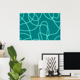 Aquamarine Linie Poster