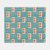 Aquamarine Linien und Felder Fleecedecke (Vorderseite (Horizontal))
