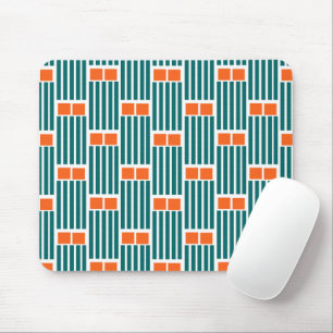 Aquamarine Linien und Felder Mousepad