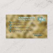 Aquamarine Logoreinigung Elegante Berufliche Visitenkarte (Rückseite)