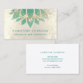 aquamarine Lotus Blume Skinpflege und Ästhetik Visitenkarte (Vorne/Hinten)