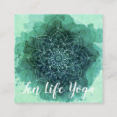 Aquamarine Lotus Floral Square Karte (Vorderseite)