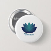 Aquamarine Lotus Namaste Button (Vorne & Hinten)