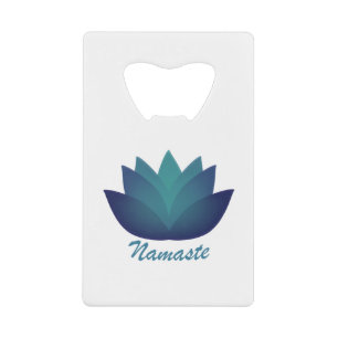 Aquamarine Lotus Namaste Geldbeutel Flaschenöffner